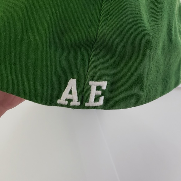 American Eagle Outfitters AE White Embroidered Eagle Green Ball Cap Hat AE - Picture 12 of 16